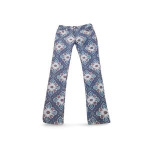 Old Navy Skinny Jeans Size 14 Blue Floral Print Mid-Rise Stretch Casual Pants
